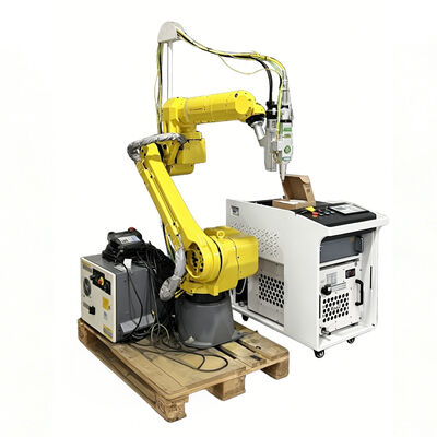 FANUC Robotic Arm Fiber Laser Cutter with Collaborative CRX Cobot Technology for Automatic 3D Metal Cutting in Small Workshops